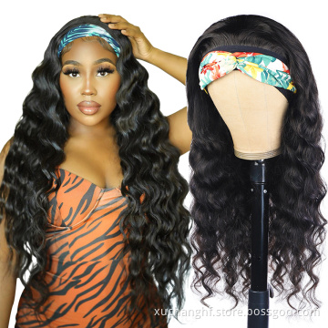 Wholesale price headband wigs human hair,hair wig with headband,headband wigs for black women